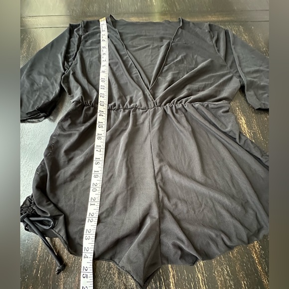 Black Romper Mesh Coverup. Size Small - Picture 6 of 9